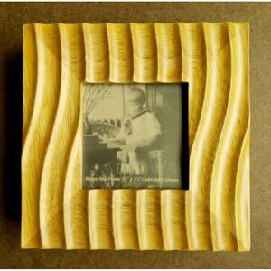 UMBRA STRAND BOX FRAME Warm Yellow Natural Wood With Textured Design 3.5" X 3.5"